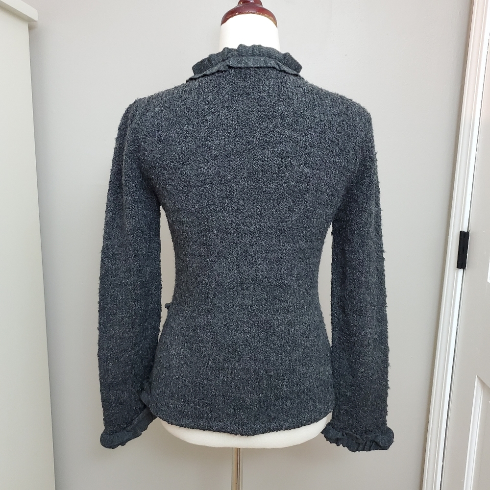 Willi Smith Wool/Alpaca Blend Ruffle Cardigan - Picture 5 of 11